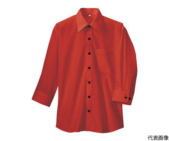 七分袖シャツ（男女兼用）　レッド　6L