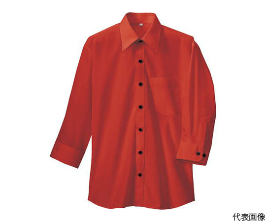 七分袖シャツ（男女兼用）　レッド　M