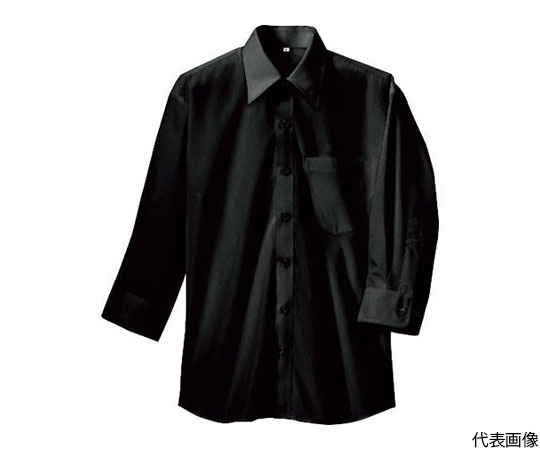七分袖シャツ（男女兼用）　ブラック　M