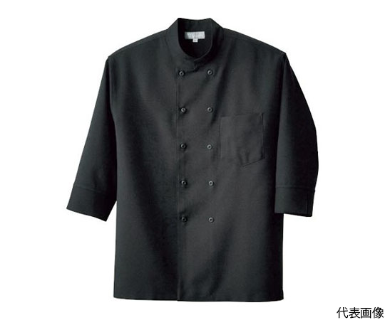 コックシャツ（男女兼用）　ブラック　L