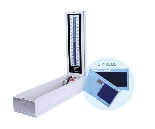 マーキュリーフリー血圧計　イージーリリースバルブ　ナイロンカフ・スカイブルー