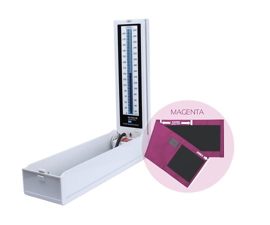 マーキュリーフリー血圧計　イージーリリースバルブ　ナイロンカフ・マゼンタ