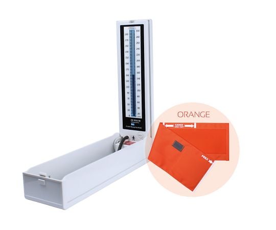 マーキュリーフリー血圧計　イージーリリースバルブ　ナイロンカフ・オレンジ