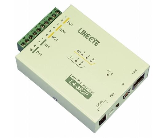 LAN接続型デジタルIOユニット　リレー接点3出力/フォトカプラ絶縁2入力