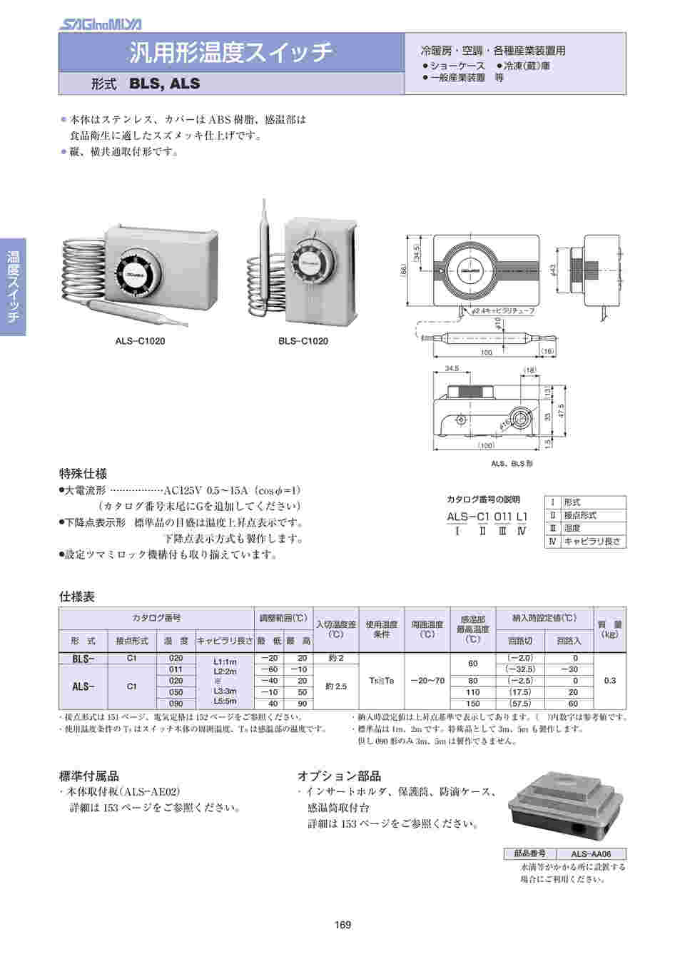 鷺宮製作所 温度スイッチ ALS-C1090L1(5個セット) ALS/BLS形 汎用形温度スイッチ｜温度スイッチ/各種スイッチ