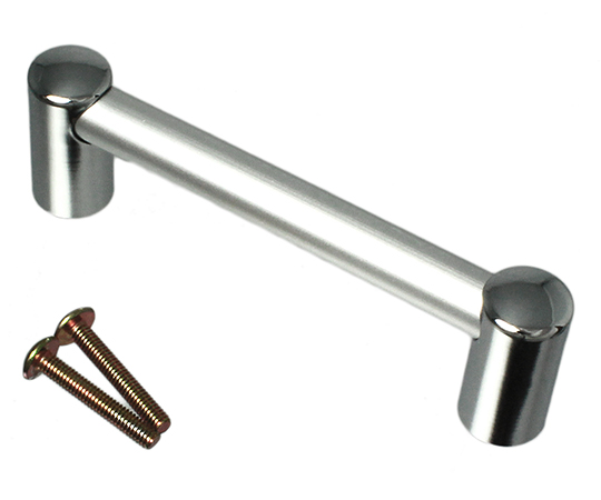 アルミパイプ取手丸座　90mm　シルバー