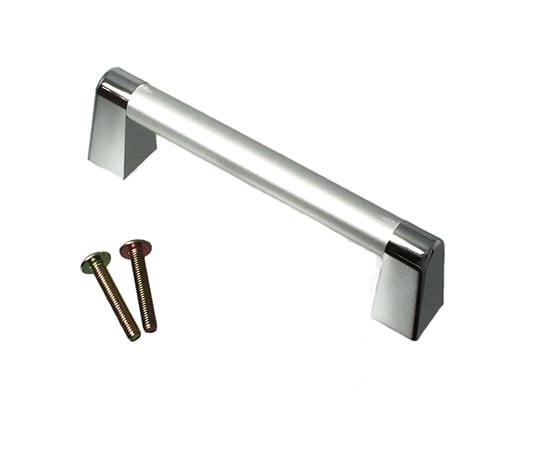 アルミパイプ取手角座　90mm　シルバー