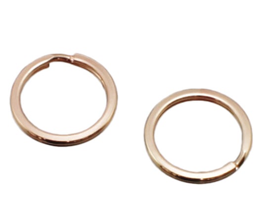 鉄平押しキーリング 16mm ピンクゴールド 2個入