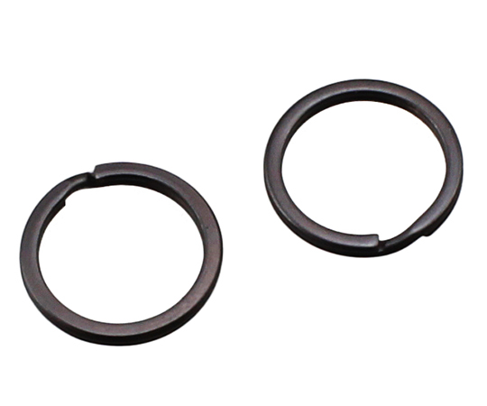 鉄平押しキーリング 16mm マットブラック 2個入