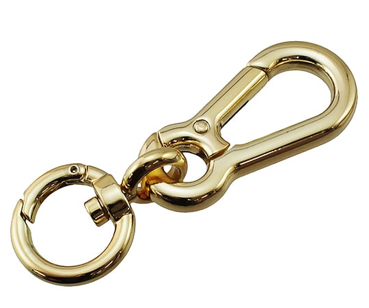 回転カラビナ付きフック　ゴールド