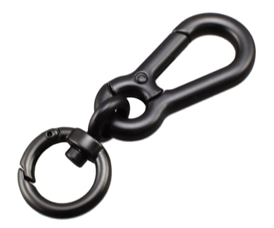 回転カラビナ付きフック　マットブラック