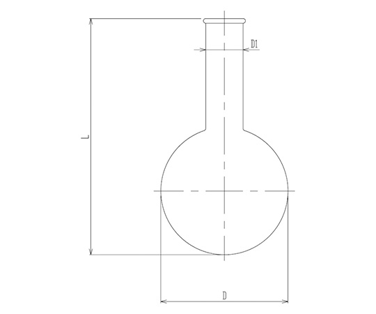 石英丸底フラスコ（リム付）50mL 1122-50-