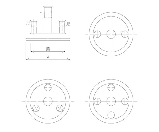 旭製作所 石英セパラカバー 四ツ口 φ115 1個 1200-85-4-