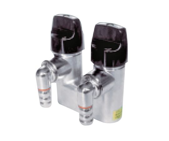 LB二口ON・OFFヒューズガス栓　黄銅製　100×100×120