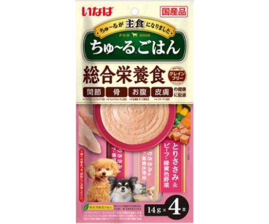 ちゅ～るごはん　とりささみ＆ビーフ・緑黄色野菜　14g×4本