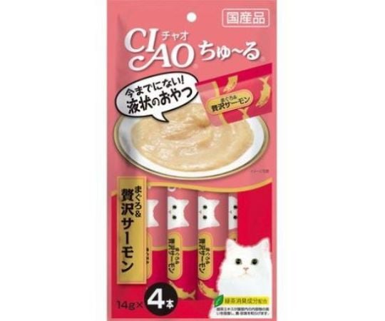 CIAO　ちゅ～る　まぐろ＆贅沢サーモン　14g×4本