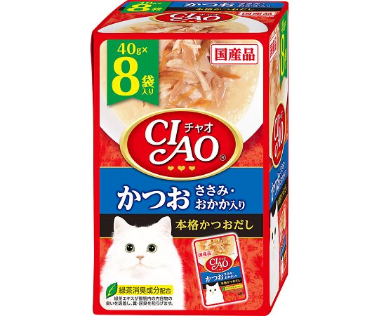64-5171-81 チャオパウチ かつおささみ・おかか入り 8袋入り IC-384