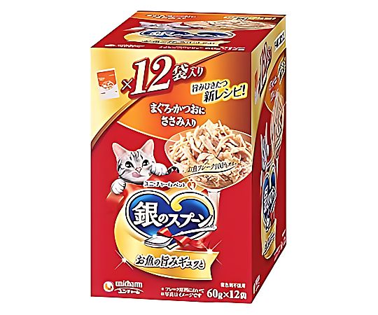銀のスプーンパウチ　まぐろ・かつおにささみ入り　60gx12個