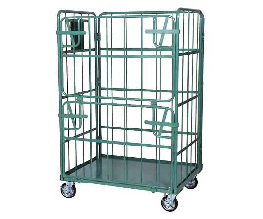 ダブルゲート付カゴ台車　1100×1100×H1700mm