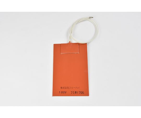 【シロキサン対策品】シリコンラバーヒーター100V　75W　75mm×125mm　リード線300mm両面テープ（耐熱200℃）付き