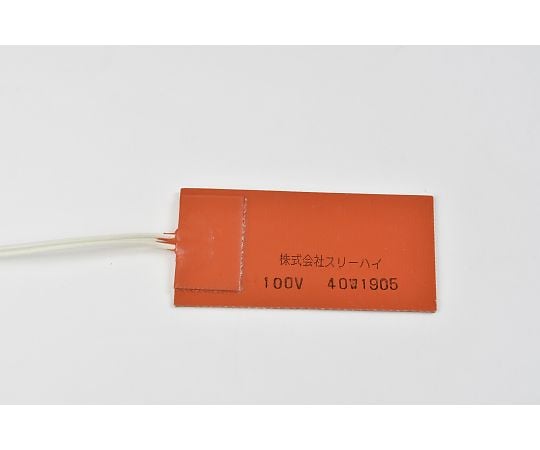 【シロキサン対策品】シリコンラバーヒーター　【両面テープ付き、リード線延長5m】100V　40W　50mm×100mm