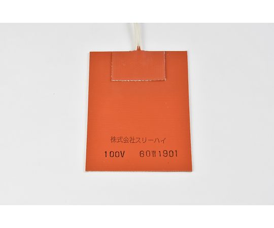 【シロキサン対策品】シリコンラバーヒーター　【両面テープ付き、リード線延長5m】100V　60W　75mm×100mm