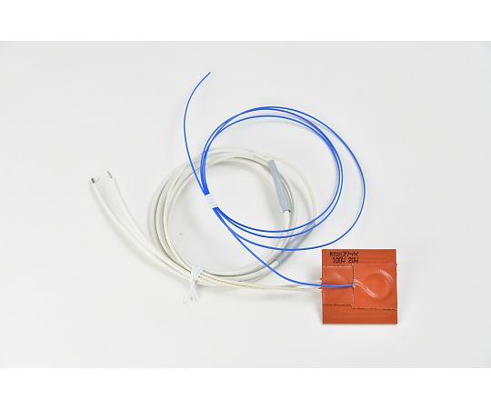 【シロキサン対策品】シリコンラバーヒーター　【熱電対1m、リード線延長1m】　100V　20W　50mm×50mm