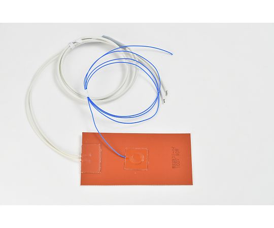【シロキサン対策品】シリコンラバーヒーター　【熱電対1m、リード線延長1m】　100V　90W　75mm×150mm