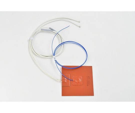 【シロキサン対策品】シリコンラバーヒーター　【熱電対1m、リード線延長1m】　100V　80W　100mm×100mm