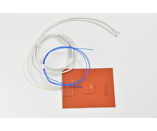 【シロキサン対策品】シリコンラバーヒーター　【熱電対1m、リード線延長1m】　100V　100W　100mm×125mm