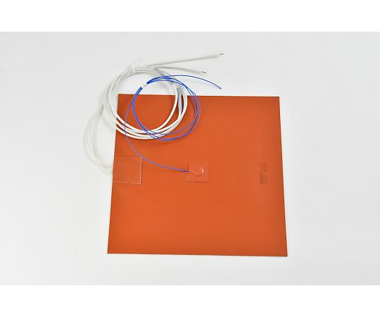 【シロキサン対策品】シリコンラバーヒーター　【熱電対1m、リード線延長1m】　100V　500W　250mm×250mm