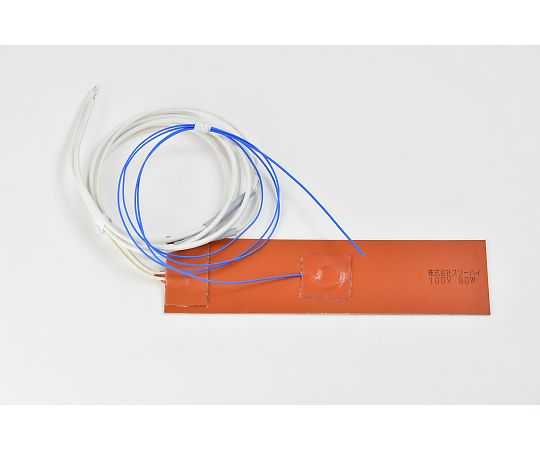 【シロキサン対策品】シリコンラバーヒーター　【熱電対3m、リード線延長3m】　100V　80W　50mm×200mm