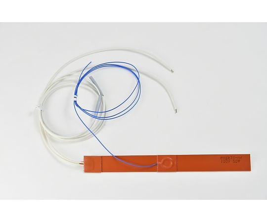 【シロキサン対策品】シリコンラバーヒーター　【両面テープ付き、熱電対1m、リード線延長1m】　100V　50W　25mm×250mm