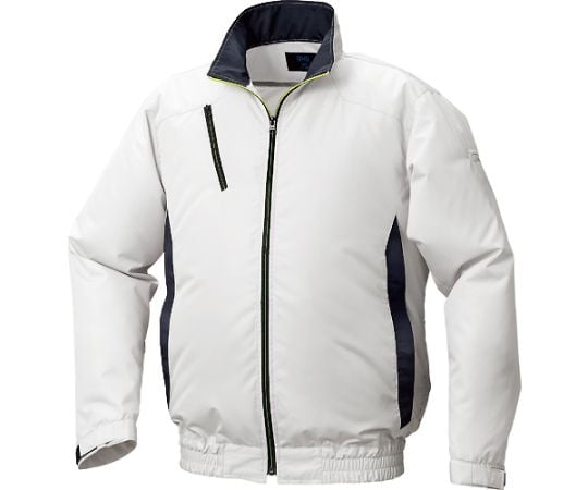 ポリエステル製カジュアル空調服ウェアのみシルバー×ダークネイビーL KU92010C06S3