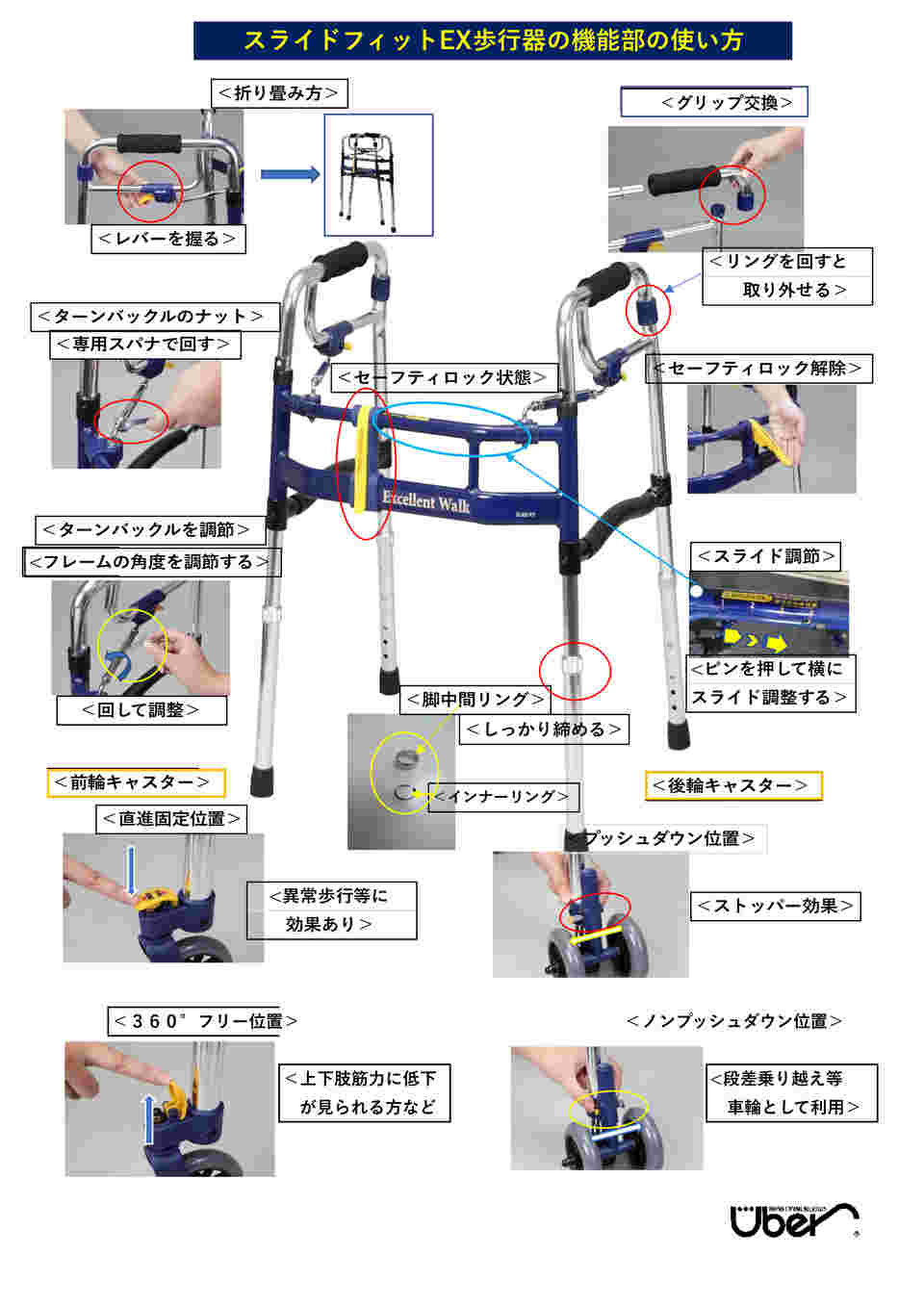 64-5227-56 ニュースライドフィットEX歩行器 レギュラーサイズ（ST