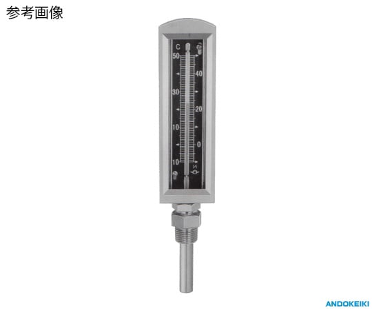 64-5230-51 平直型保護枠入温度計（標準直型） 0～120℃ BSBM保護管付 L