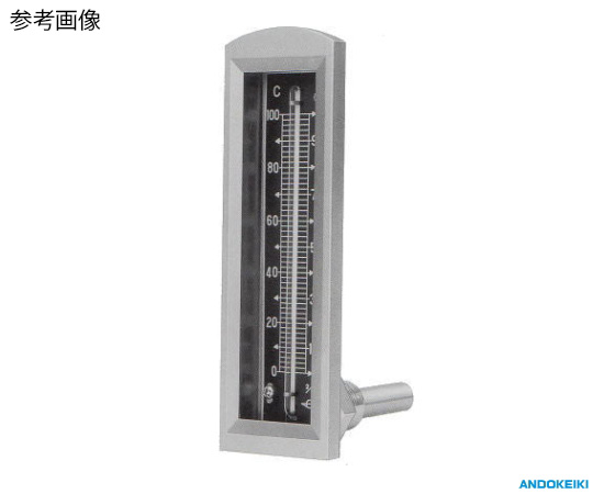 64-5231-43 平L型保護枠入温度計（標準L型） 0～120℃ BSBM保護管付 L