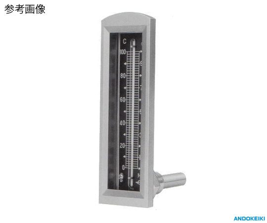 64-5231-48 平L型保護枠入温度計（標準L型） 0～120℃ SUS304保護管付 L