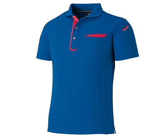 切りポケ半袖ポロ（ペン差し）　3684　Rブルー　SS　KNGシリーズ