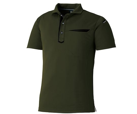 切りポケ半袖ポロ（ペン差し）　3684　アーミーグリーン　5L　KNGシリーズ