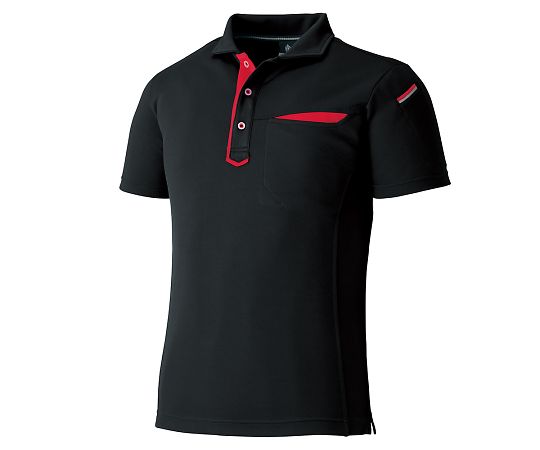 切りポケ半袖ポロ（ペン差し）　3684　ブラック　L　KNGシリーズ