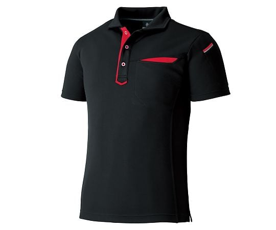 切りポケ半袖ポロ（ペン差し）　3684　ブラック　6L　KNGシリーズ