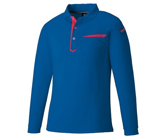 切りポケ長袖ポロ（ペン差し）　3685　Rブルー　EL　KNGシリーズ