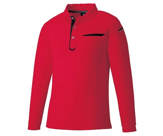 切りポケ長袖ポロ（ペン差し）　3685　レッド　5L　KNGシリーズ