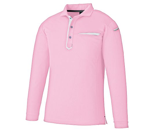 切りポケ長袖ポロ（ペン差し）　3685　ピンク　S　KNGシリーズ