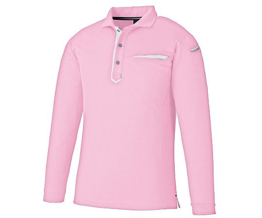 切りポケ長袖ポロ（ペン差し）　3685　ピンク　5L　KNGシリーズ