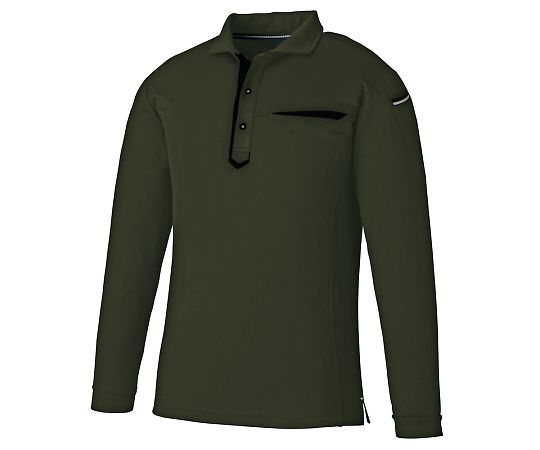 切りポケ長袖ポロ（ペン差し）　3685　アーミーグリーン　S　KNGシリーズ