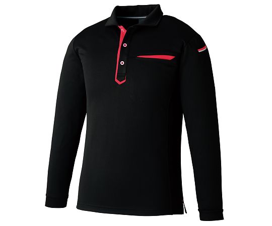 切りポケ長袖ポロ（ペン差し）　3685　ブラック　4L　KNGシリーズ