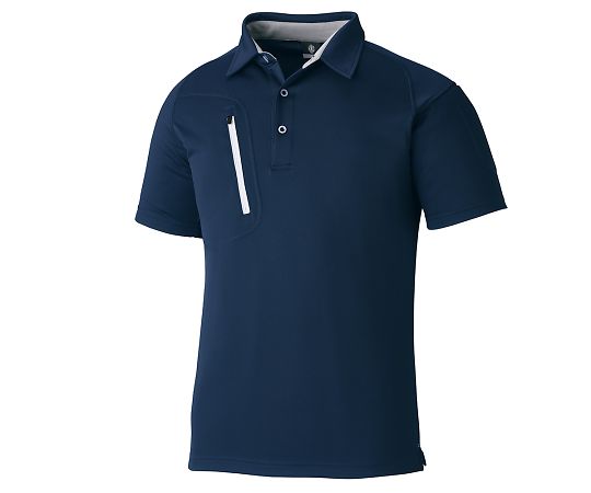 ファスナーポケット半袖ポロ　3674　ネイビー　EL　KNGシリーズ