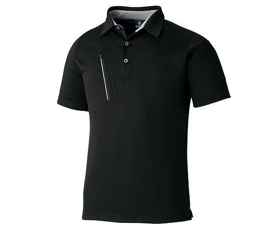 ファスナーポケット半袖ポロ　3674　ブラック　S　KNGシリーズ
